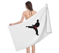 NImongt Karate Boy Vector Changeable Belt Color Print Colorful Bath Towel 52 x 32 in Sandproof Quick Dry Lightweight Towel for Adults