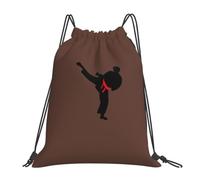 NImongt Karate Boy Vector Changeable Belt Color Print Lightweight Drawstring Backpack Unisex Bag Fitness Travel Yoga Outdoor Activities