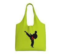 NImongt Karate Boy Vector Changeable Belt Color Print Unisex Oversized Canvas Tote Bag Reusable Lightweight Shoulder Handbag Shopping