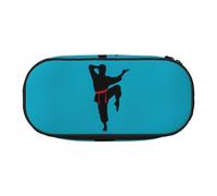 NImongt Karate Men Print Stylish Pencil Bag Pen Case School Supplies Makeup Storage Travel Office Class Use