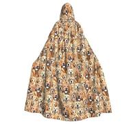 NImongt Labrador Retriever Dogs Print Halloween Hooded Comfortable Cloak Adult Fulllength For Medieval Cosplay Costumes