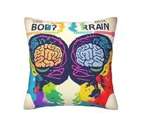 NImongt Left and Right Brain Advantage Print Practical Throw Pillow Covers Decor All-Season Square Pillowcases Bed Living Room