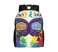 NImongt Left And Right Brain Advantage Print Unisex Double Shoulder Backpack Lightweight Travel Rucksack Business Weekend Work