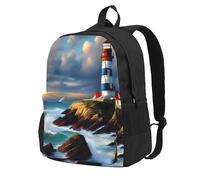 NImongt Lighthouse Diamond Paint Print Large Capacity Backpack For Adults Travel School Commuter Work Daily Use Outdoor