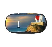 NImongt Lighthouse Diamond Paint Print Stylish Pencil Bag Pen Case School Supplies Makeup Storage Travel Office Class Use