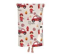 NImongt Little Boys and Girls in FireFighters Print Summer Needs Oversized Adult Beach Towel 32 x 52 in Soft Quick Dry Lightweight