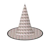 NImongt Love Paris Tower Coffee Wine Perfume Bicycle Heart Print Unisex Halloween Witch Hat For Teens Parties Carnivals And Cosplay Costume Cap