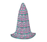 NImongt Lovely Pink Flamingos Print Teens Kids And Adults Hooded Cloak Wizard Gothic Robe Carnival Halloween Cosplay