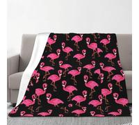 NImongt Lovely Pink Flamingos Print Winter Flannel Blanket 70 X 80 In Ultra Soft Warm Blanket Warm For Sofa Bed