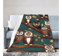 NImongt Magic Owel Print Breathable Flannel Blanket Lightweight Skin Friendly Conditioning Blanket For Bed