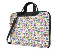 NImongt Many Colorful Cartoon Dinosaurs Print Portable Laptop Bag Messenger Handbag Commute Meeting Office Travel Shoulder Bags