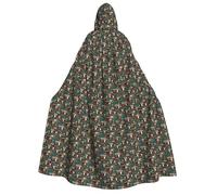 NImongt Many Owls On Tree Branches Print Adult One Size Hooded Cloak Cosplay Halloween Carnival Christmas Theme Costume