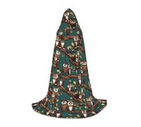 NImongt Many Owls On Tree Branches Print Teens Kids And Adults Hooded Cloak Wizard Gothic Robe Carnival Halloween Cosplay