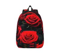 NImongt Many Red Rose Print Unisex Lightweight Backpack Double Shoulder Bag For Work Travel Outdoor Sports