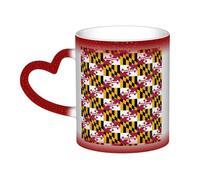 NImongt Maryland State Flag Print Starry Sky Color Changing Mug Home Office Cafe Gift Ceramic Coffee Mugs Birthday