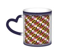 NImongt Maryland State Flag Print Starry Sky Color Changing Mug Home Office Cafe Gift Ceramic Coffee Mugs Birthday