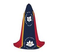 NImongt Mississippi State Flag Print Teens Kids And Adults Hooded Cloak Wizard Gothic Robe Carnival Halloween Cosplay