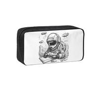 NImongt Monochrome Sketch Style Gaming Print Unisex Pen Case Large-Capacity Stationery Accessory Office Travel Organizer Pouch