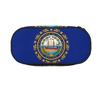 NImongt New Hampshire State Flag Print Stylish Pencil Bag Pen Case School Supplies Makeup Storage Travel Office Class Use