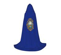 NImongt New Hampshire State Flag Print Teens Kids And Adults Hooded Cloak Wizard Gothic Robe Carnival Halloween Cosplay
