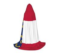 NImongt North Carolina State Flag Print Teens Kids And Adults Hooded Cloak Wizard Gothic Robe Carnival Halloween Cosplay