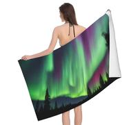 NImongt Northern Lights Painting Print Colorful Bath Towel 52 x 32 in Sandproof Quick Dry Lightweight Towel for Adults