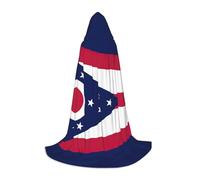 NImongt Ohio State Flag Print Teens Kids And Adults Hooded Cloak Wizard Gothic Robe Carnival Halloween Cosplay