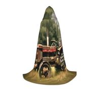 NImongt Old Tractor Photoes Farm Print Teens Kids And Adults Hooded Cloak Wizard Gothic Robe Carnival Halloween Cosplay