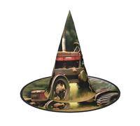 NImongt Old Tractor Photoes Farm Print Unisex Halloween Witch Hat For Teens Parties Carnivals And Cosplay Costume Cap