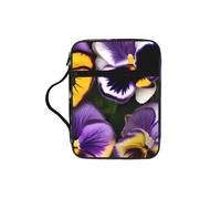 NImongt Pansy Perfection Print Print Bible Storage Bag for Church Travel Scripture Organizer Ecclesiastical Accessory