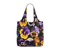 NImongt Pansy Perfection Print Print Women Men Foldable Reusable Shopping Lightweight Tote Bag Weekend Travel Gym Beach