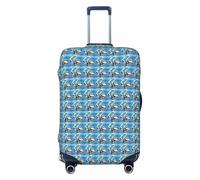 NImongt Pelican Bird Blue Sea Sky Print Suitcase Cover Universal Elastic Luggage Accessory Holiday Beach Business Travel