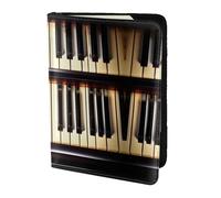 NImongt Piano Keys with Musical Notes Print Stylish Passport 5.5in Travel Document for Men Women Business Leisure Trips Wallet