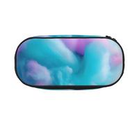 NImongt Pink Cotton Candy Print Stylish Pencil Bag Pen Case School Supplies Makeup Storage Travel Office Class Use
