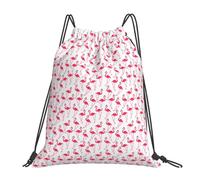 NImongt Pink Flamingo Pattern Print Lightweight Drawstring Backpack Unisex Bag Fitness Travel Yoga Outdoor Activities
