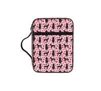 NImongt Pink Poodles Dogs Print Bible Storage Bag for Church Travel Scripture Organizer Ecclesiastical Accessory