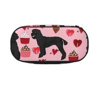 NImongt Pink Poodles Dogs Print Stylish Pencil Bag Pen Case School Supplies Makeup Storage Travel Office Class Use