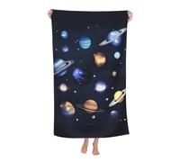NImongt Planets Stars and Milky Way Galaxy Print Summer Needs Oversized Adult Beach Towel 32 x 52 in Soft Quick Dry Lightweight