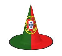 NImongt Portuguese Flag Print Unisex Halloween Witch Hat For Teens Parties Carnivals And Cosplay Costume Cap