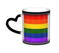 NImongt Rainbow Flag Print Starry Sky Color Changing Mug Home Office Cafe Gift Ceramic Coffee Mugs Birthday