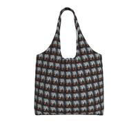 NImongt Rainbow Halloween Ghost Witch Hat Spiders Print Unisex Oversized Canvas Tote Bag Reusable Lightweight Shoulder Handbag Shopping