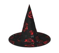 NImongt Red And Black Roses Print Unisex Halloween Witch Hat For Teens Parties Carnivals And Cosplay Costume Cap