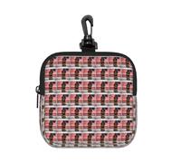 NImongt Red Stripe Firefighter USA Flag Print Lightweight Square Storage Bag Organizer Pouch Travel Cosmetic for Home Office