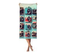 NImongt Retro Cool Camera Collection Print Lightweight Beach Towel Oversized Quick Dry for Summer Travel and Pool Soft Towel