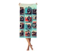 NImongt Retro Cool Camera Collection Print Lightweight Beach Towel Oversized Quick Dry for Summer Travel and Pool Soft Towel