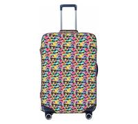 NImongt Retro Roller Skates Colorful Print Suitcase Cover Universal Elastic Luggage Accessory Holiday Beach Business Travel