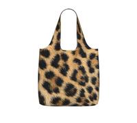 NImongt Rough Leopard Print Print Women Men Foldable Reusable Shopping Lightweight Tote Bag Weekend Travel Gym Beach