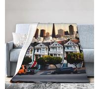 NImongt San Francisco Print Breathable Flannel Blanket Lightweight Skin Friendly Conditioning Blanket For Bed
