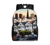NImongt San Francisco Print Unisex Double Shoulder Backpack Lightweight Travel Rucksack Business Weekend Work
