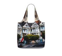 NImongt San Francisco Print Women Men Foldable Reusable Shopping Lightweight Tote Bag Weekend Travel Gym Beach
